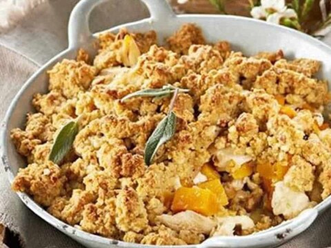 Crumble butternut et poulet au thermomix