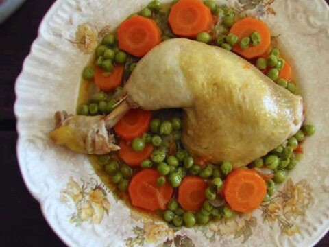 Poulet aux carottes et pois au cookeo
