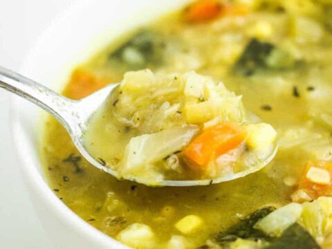 Potage au chou carotte et courgettes