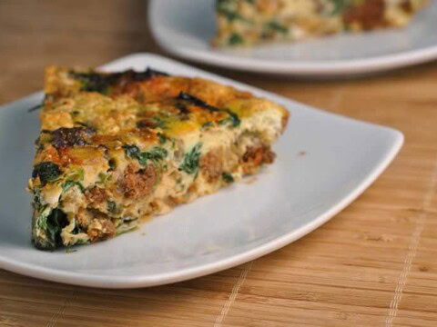 Quiche au chorizo et épinards