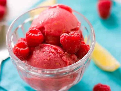 Sorbet framboises facile au thermomix