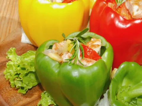 Poivrons farcis à la dinde