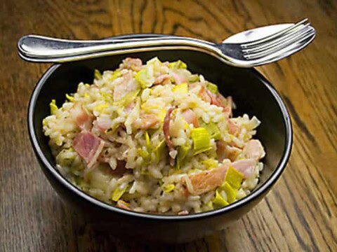 Risotto lardon et poireaux au cookeo