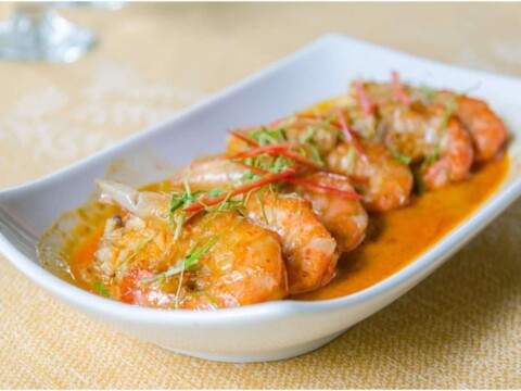 Crevettes à la crème curry au cookeo