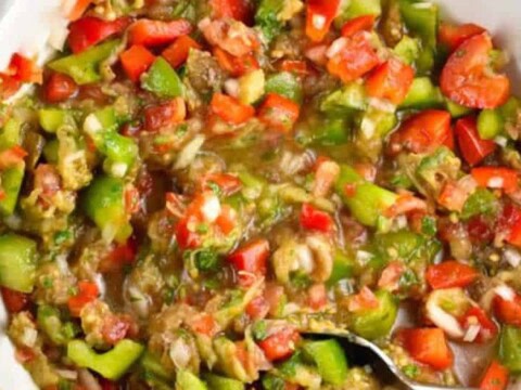 Salade aubergines et poivron