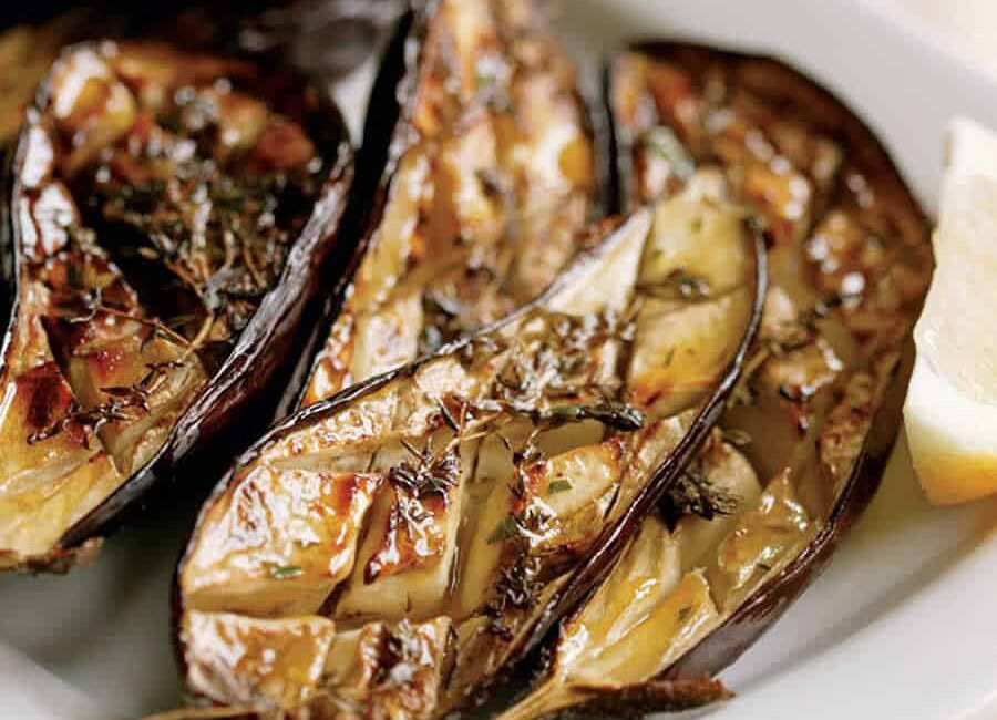 Aubergine rôtie au four