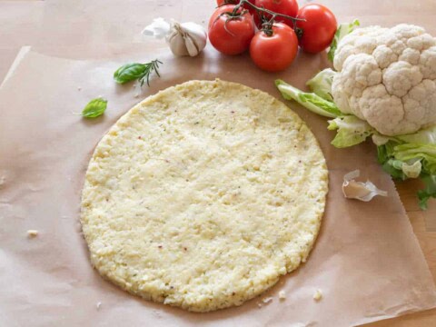 Pâte à pizza à base de chou-fleur