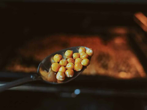 Pois chiches grillés au four