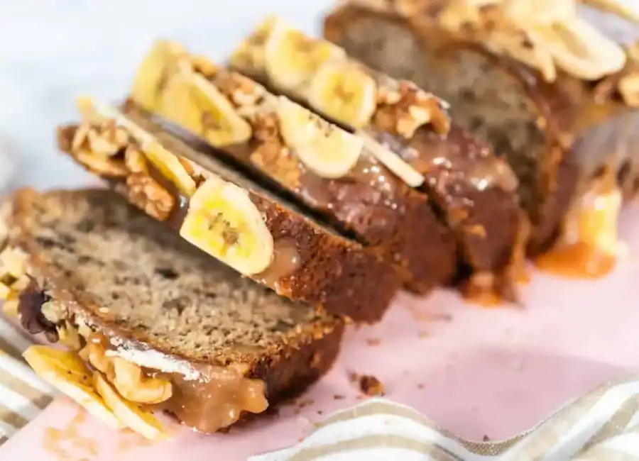 Banana bread aux noix et caramel