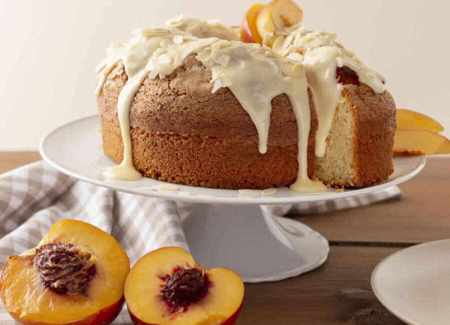 Cake aux pêches et amandes
