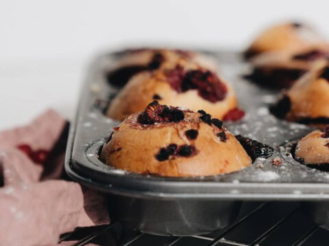 Muffins aux cerises moelleux