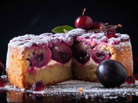 Gâteau fondant aux prunes