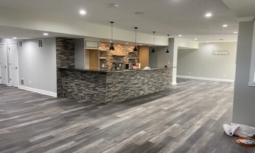 Stylish living room design after home renovation