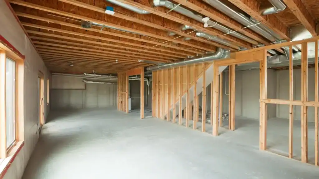 Finished basement with drywall, flooring, lighting, and comfortable living space