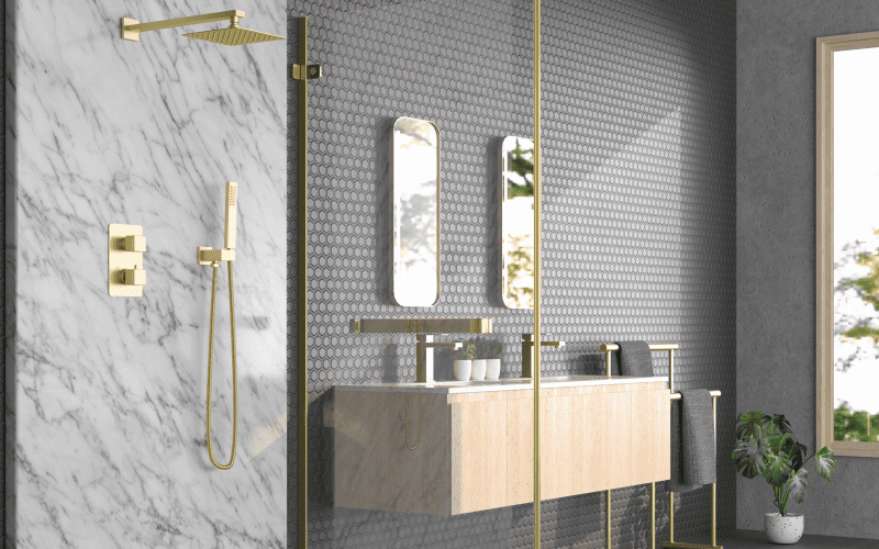 the shower cartridge guide cover-gold shower system