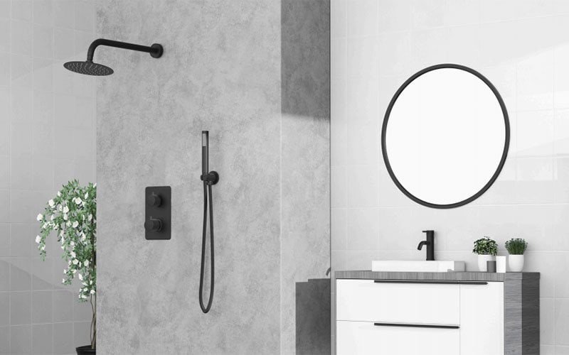 concealed 2 way shower system gunmetal