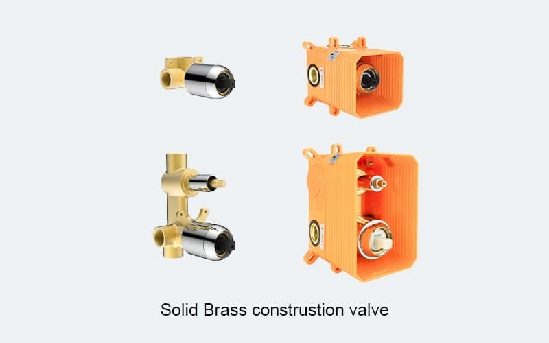 Solid brass construction shower diverter and valve cover