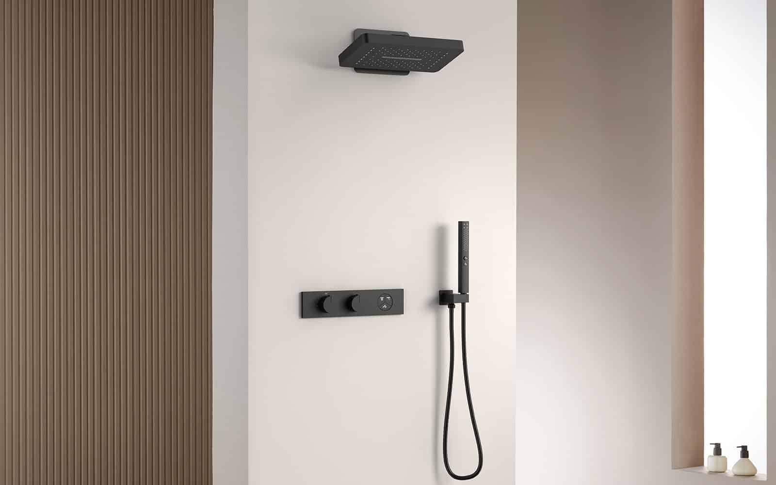 SC863 matte black shower system-concealed 2 way-SC863