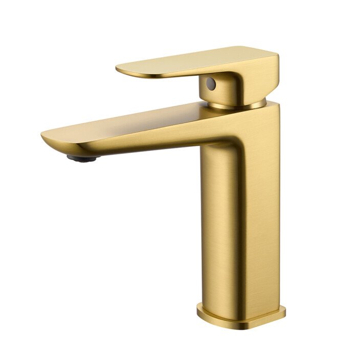 PVD Brushed gold bathroom faucet with single handle luxury modern sleek design - Image 12