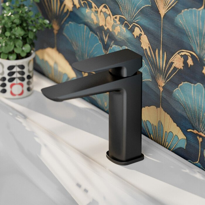 Matte black bathroom faucet with single hole - B1007 01 31 1