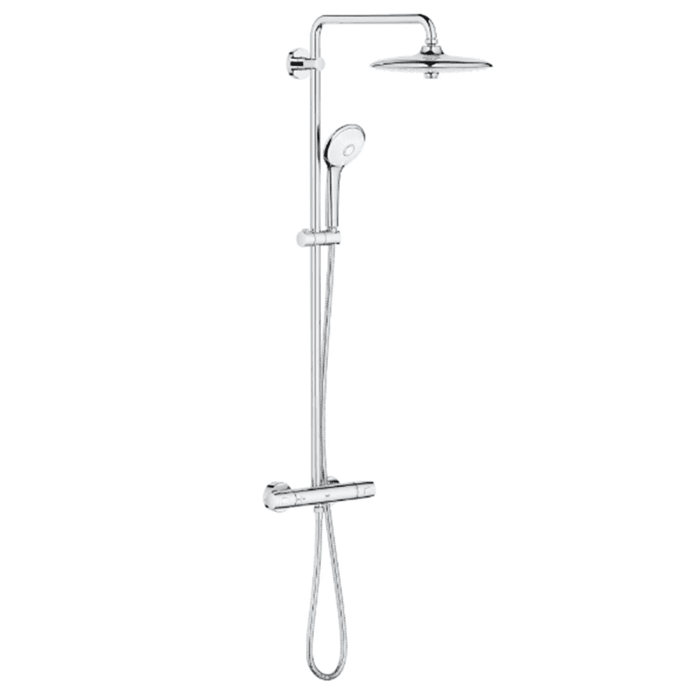 slide bar shower head system-GROHE 260 CoolTouch Thermostatic Shower System