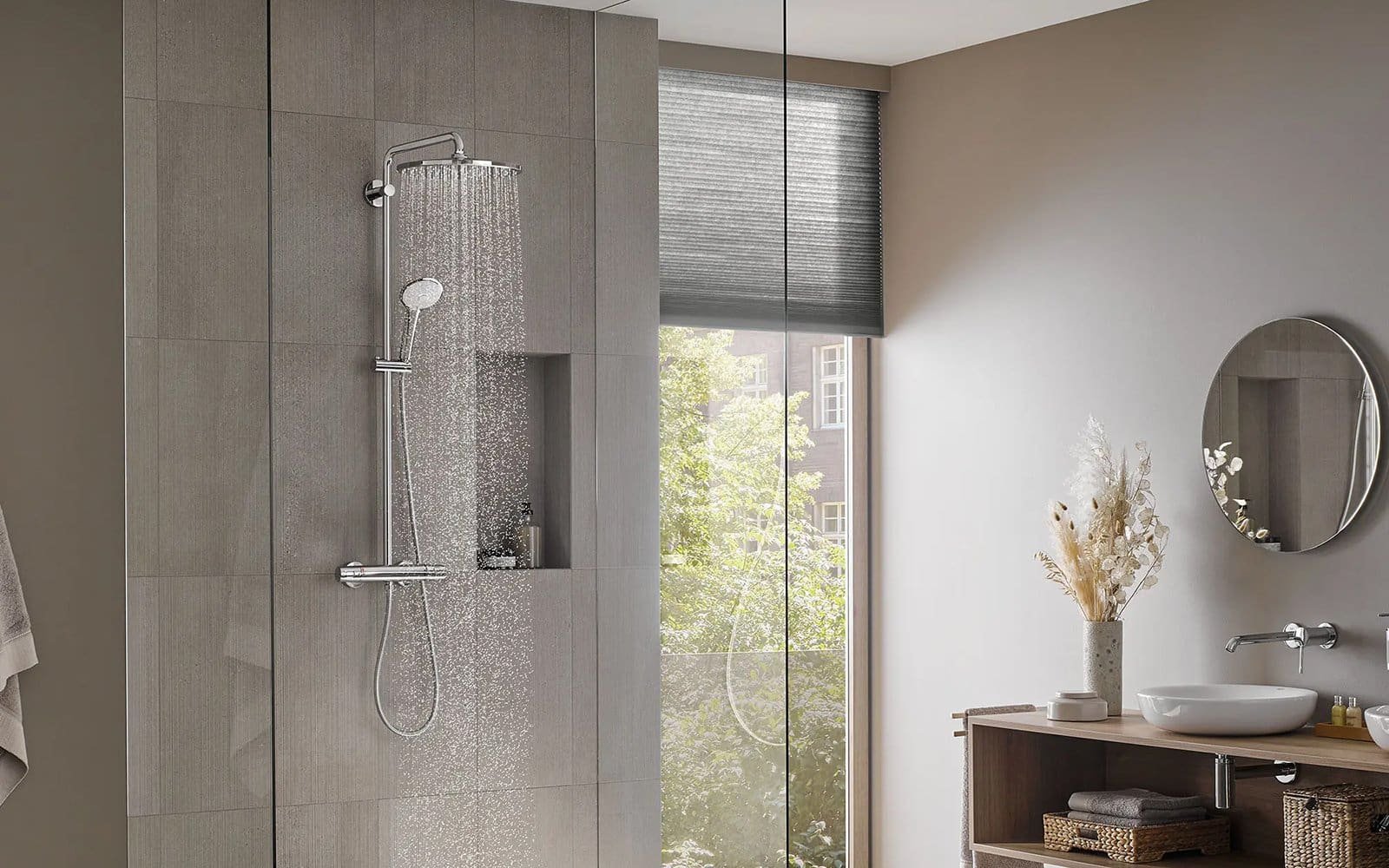 best exposed pipe shower system-GROHE Euphoria 310 CoolTouch