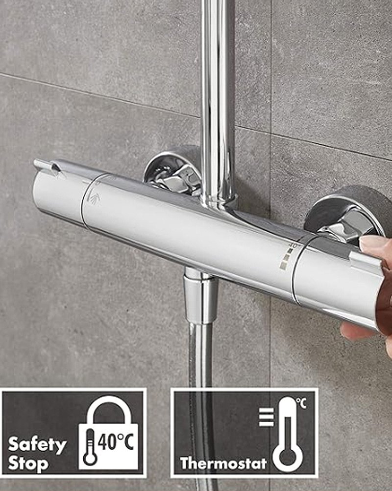 Hansgrohe Crometta E thermostatic shower system1 Hansgrohe Crometta E thermostatic shower system1