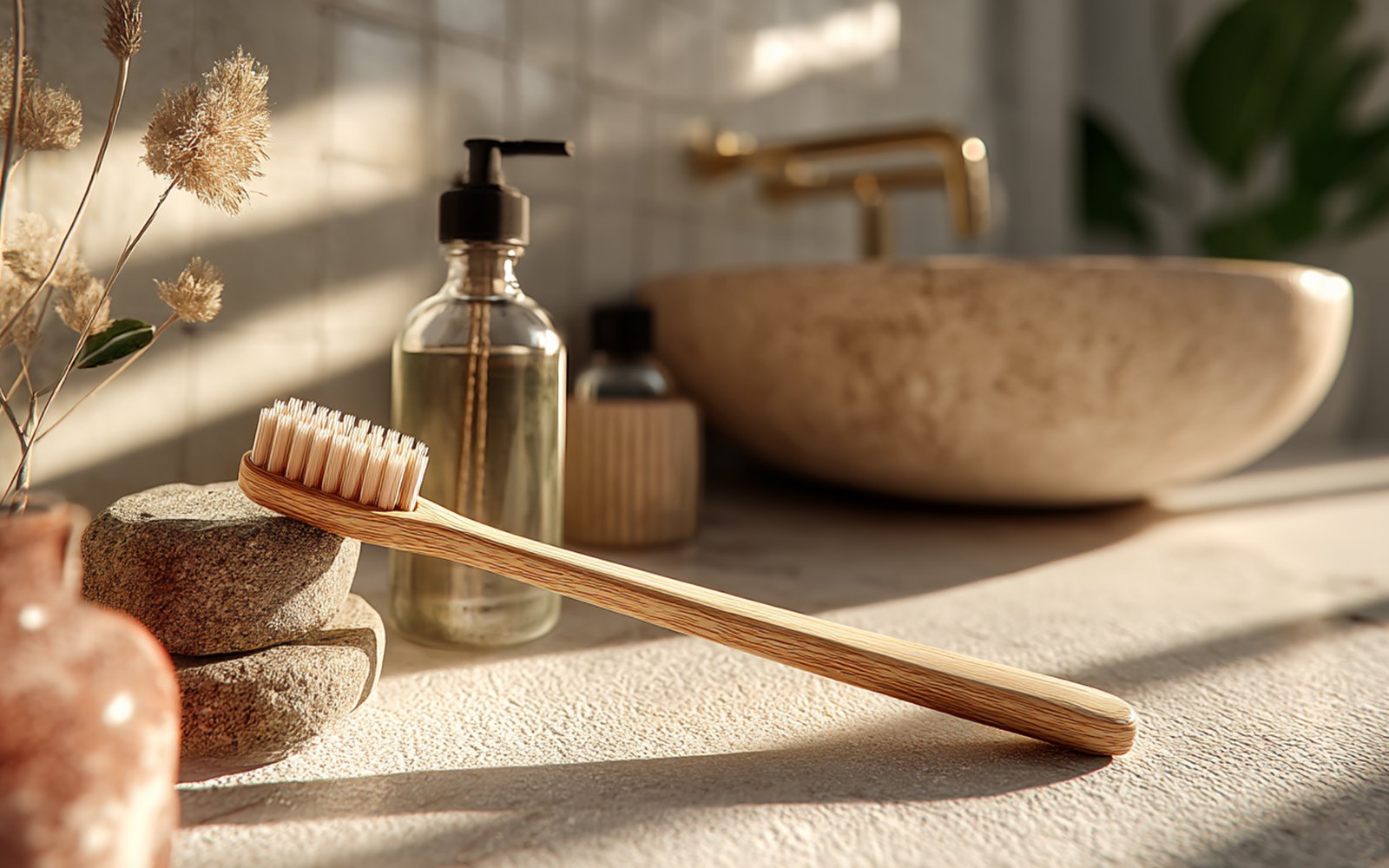 Clean your bathroom faucet with soft toothbrush