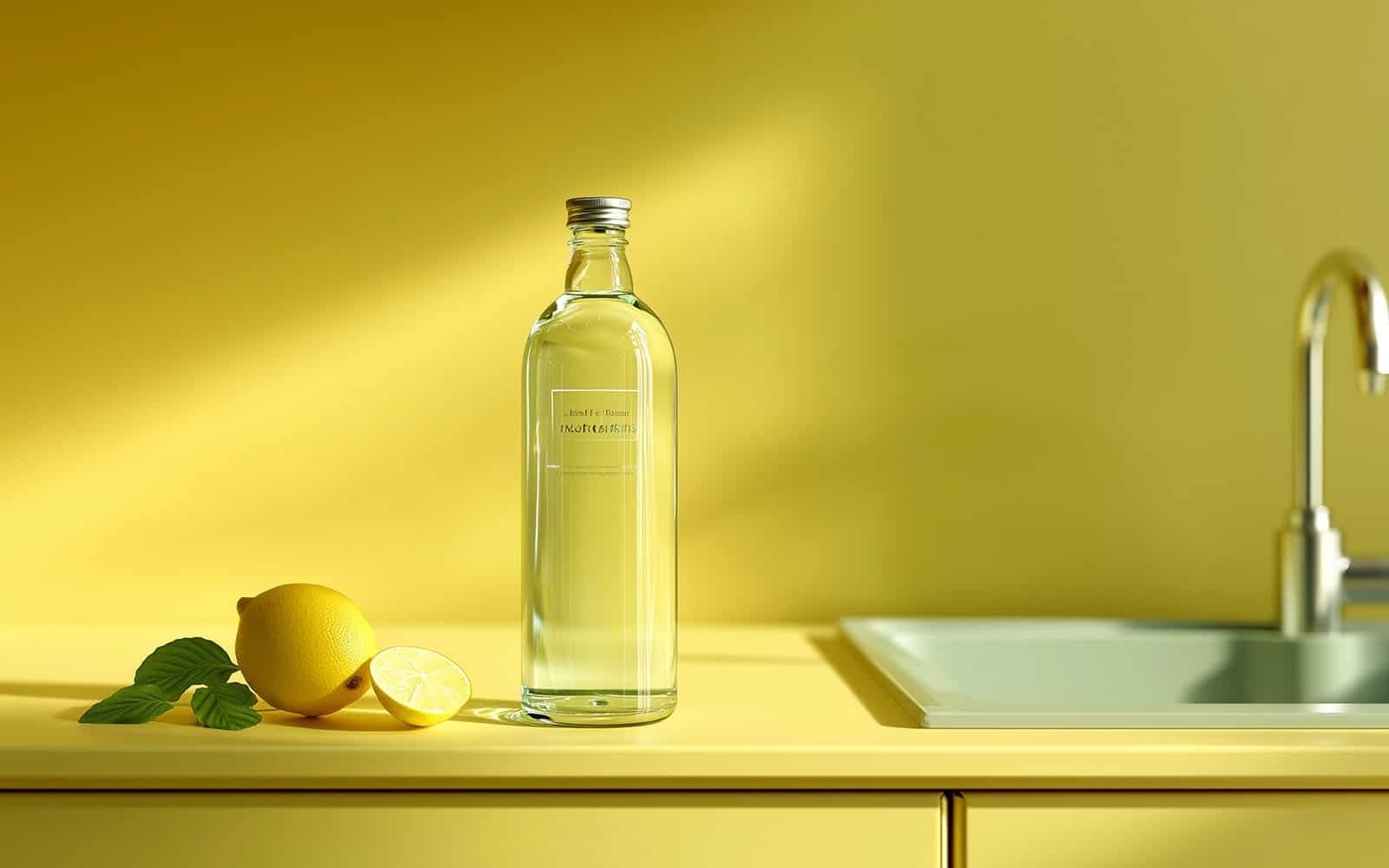 Clean your bathroom faucet with vinegar and lemon