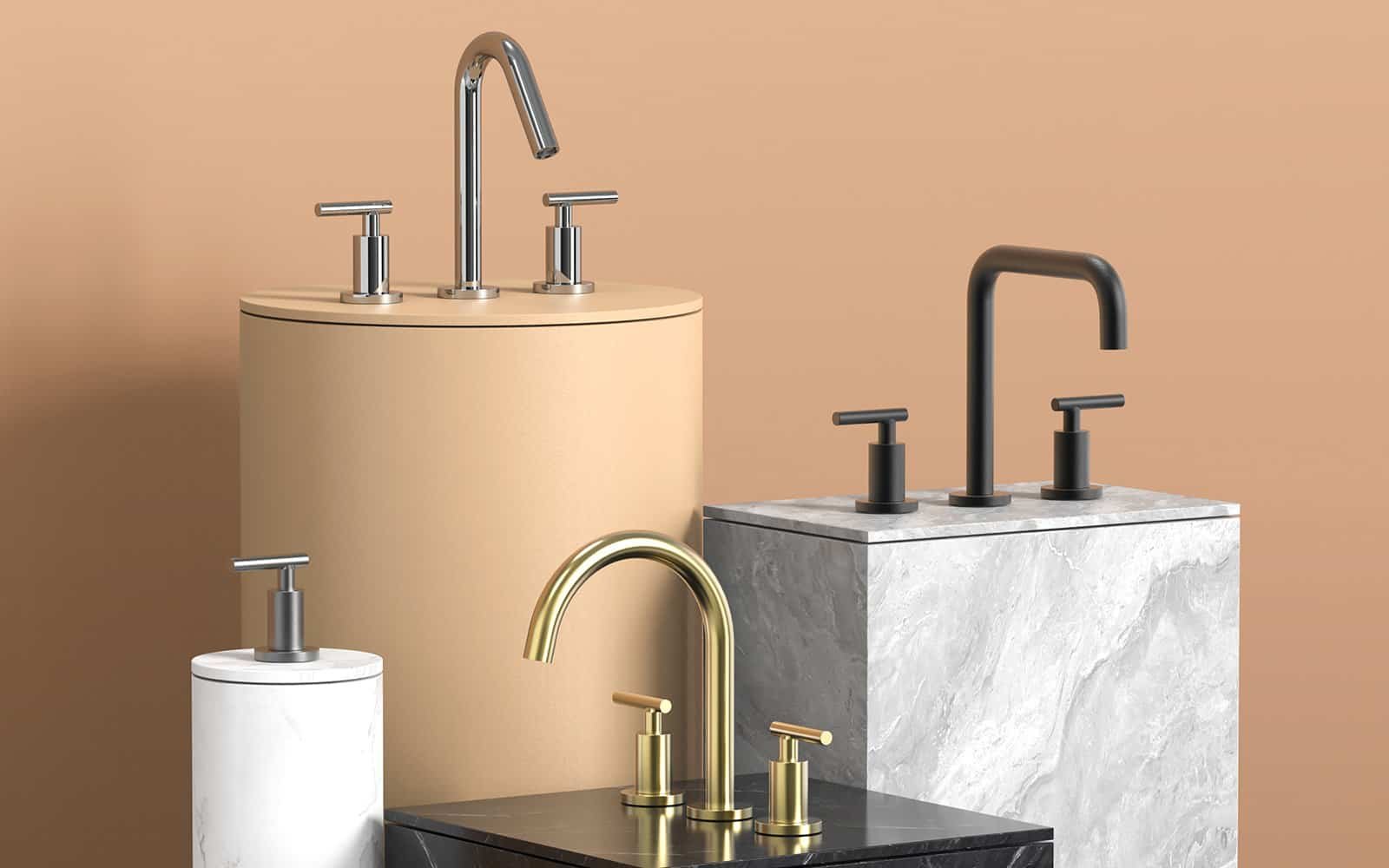 Widespread faucet with 2 handle in different finishes B662