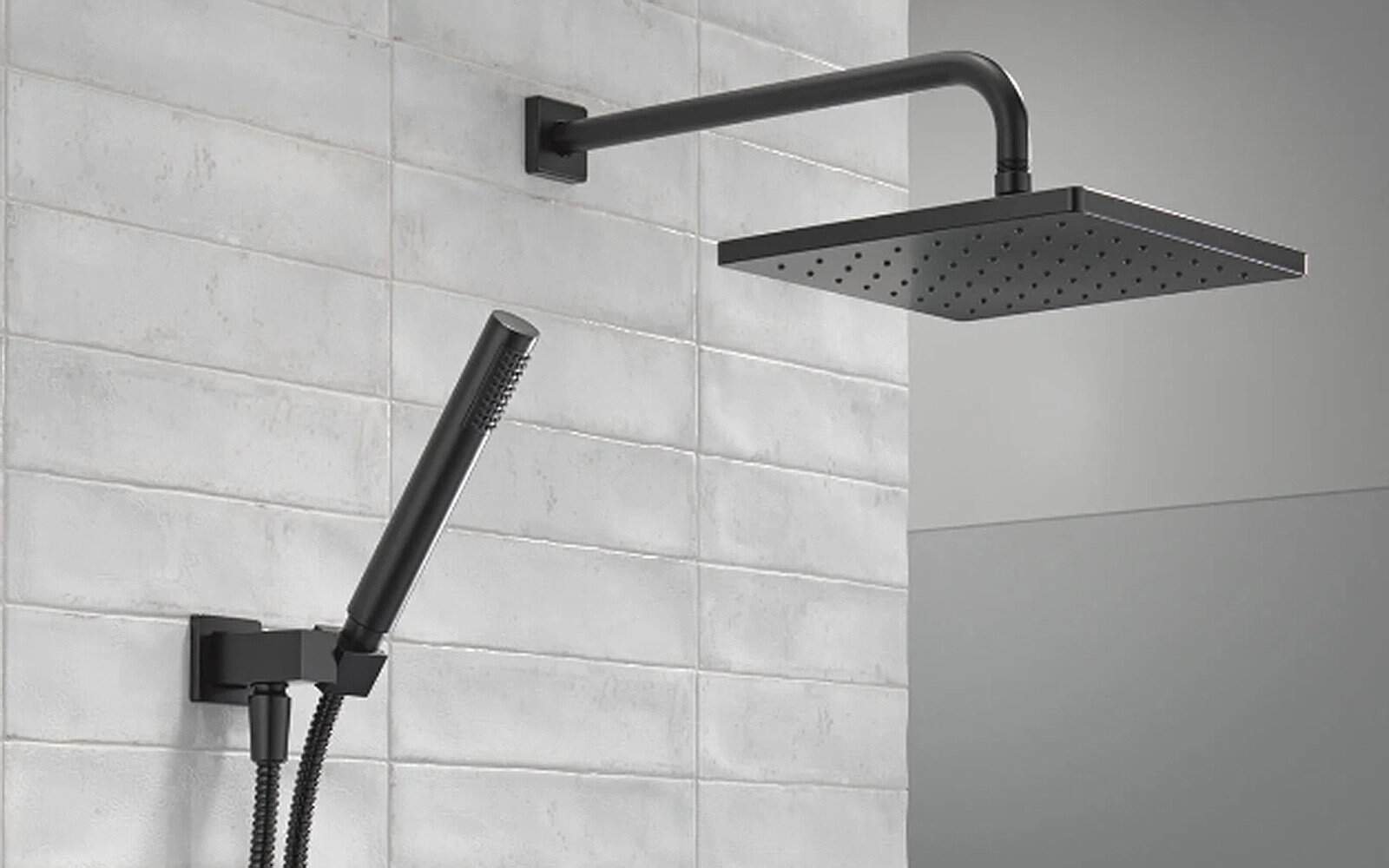 Delta black concealed shower set