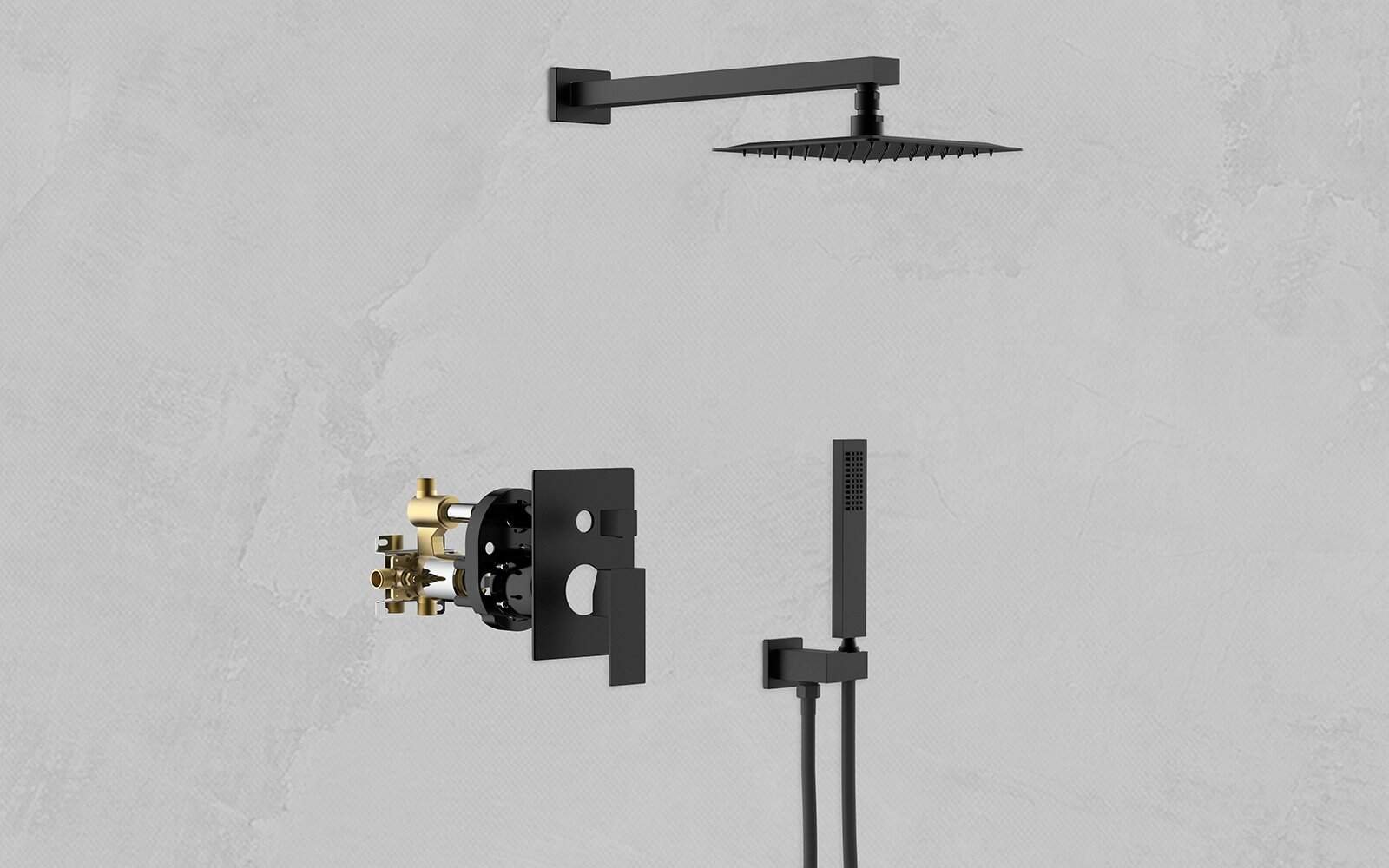 Pressure balance shower valve matte black finish SP101