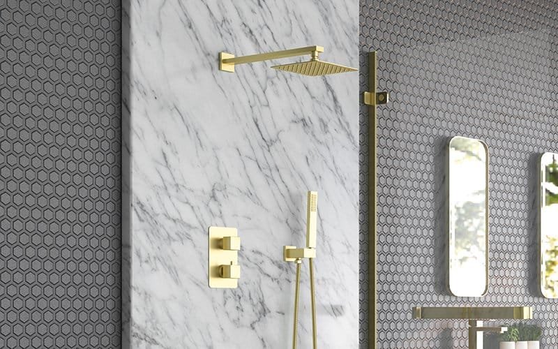Brushed gold 2-way concealed shower system – SC601A Brushed gold 2 way concealed shower system SC601A