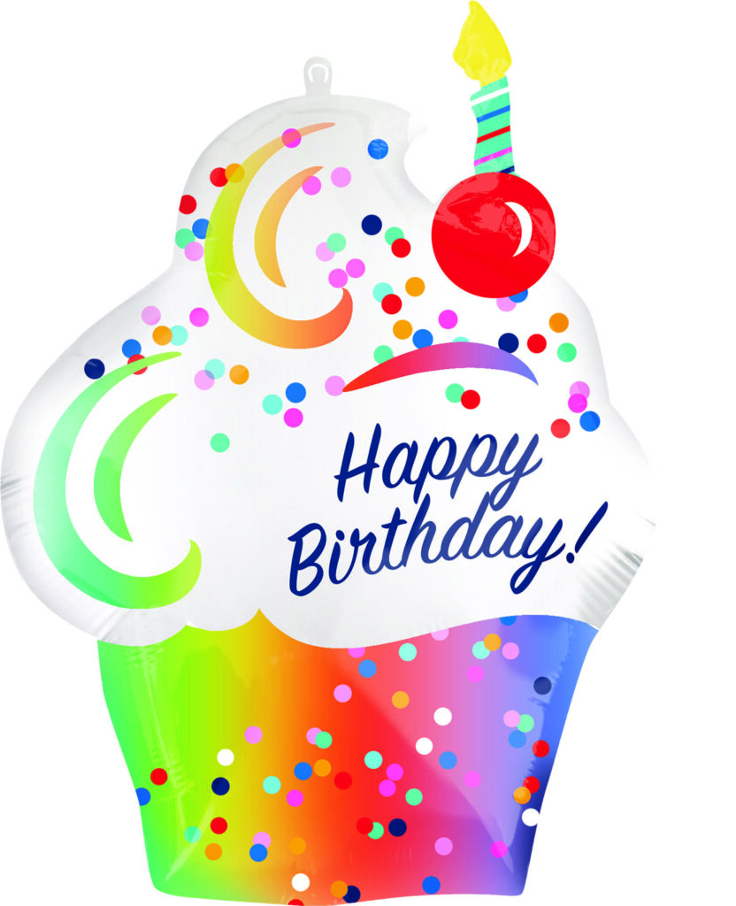 Rainbow Ombre Cupcake balloon