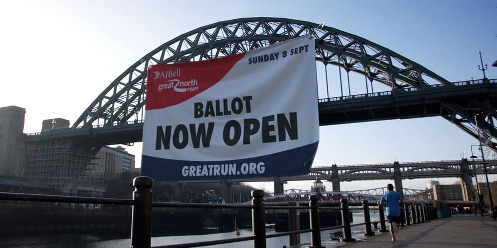 Ballot now open for the 2024 AJ Bell Great North Run