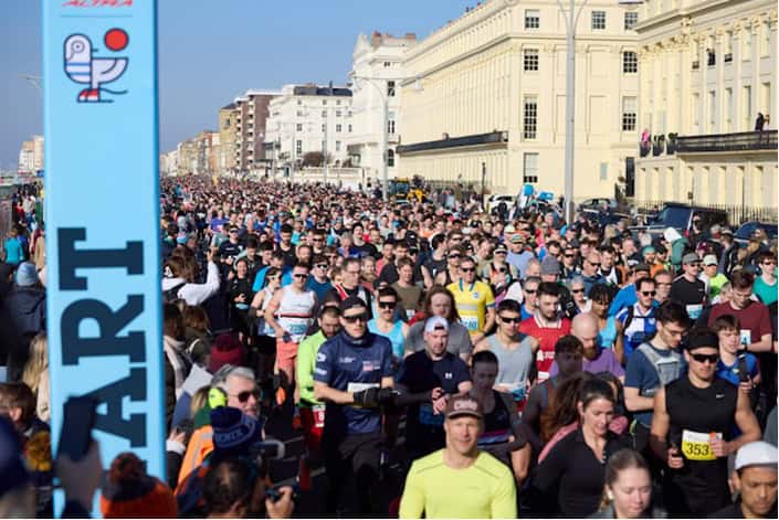 Thousands of runners take part in the Altra Brighton Half Marathon in beautiful conditions