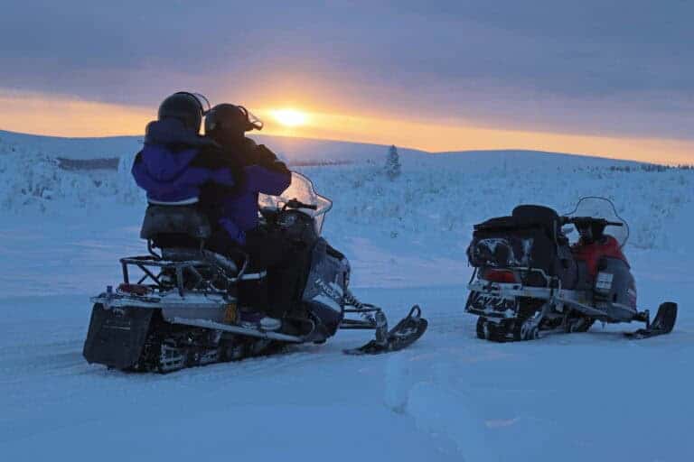 Snowmobile safari in Ivalo Lapland