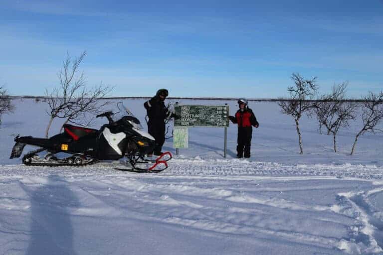 Max guiding snowmobile tour in Lapland