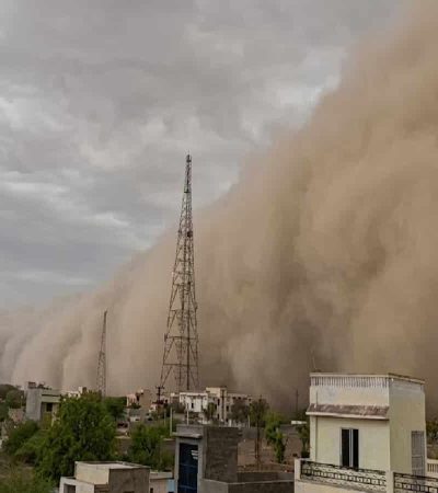 राजस्थानमध्ये भीषण धुळीचे वादळ