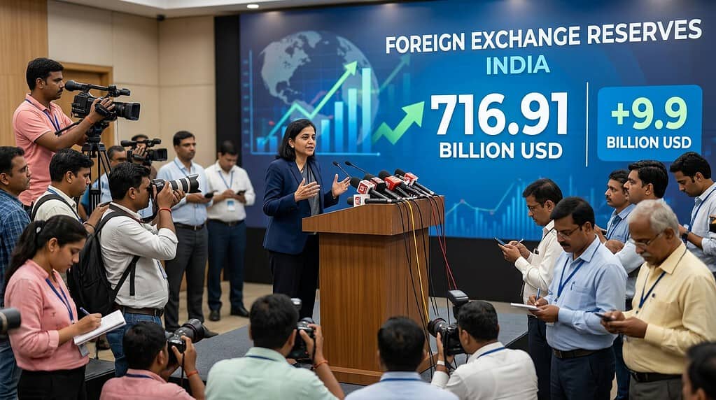 भारतीय रिझर्व्ह बँकेचा परकीय चलन साठा विक्रमी वाढ दर्शवणारी प्रतिकात्मक प्रतिमा