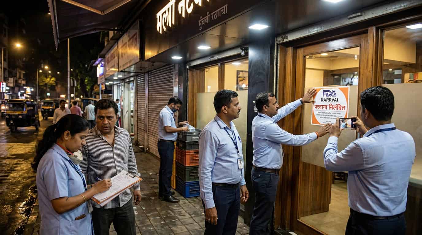 मुंबईतील उपाहारगृहावर एफडीए अधिकाऱ्यांची तपासणी कारवाई