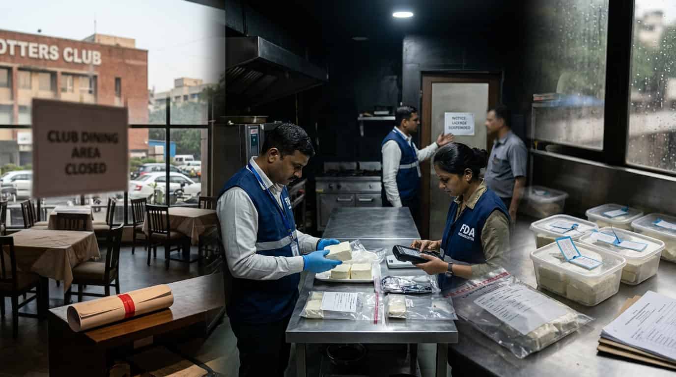 एफडीए अधिकाऱ्यांची मुंबईतील ऑटर्स क्लबवर बनावट पनीर तपासणी कारवाई