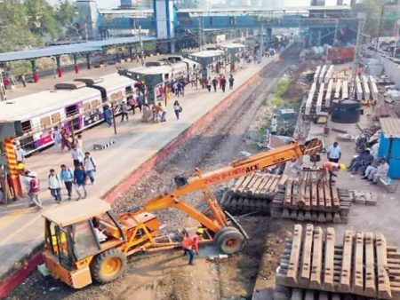 विरार स्थानकातील फलाटांच्या कामांना गती