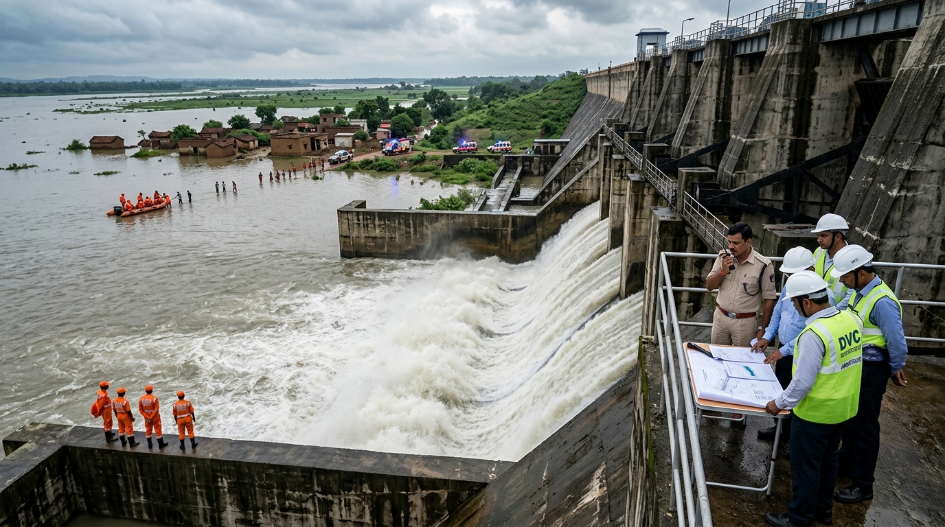 मैथन पंचेत धरणातून पाणी विसर्ग बंगाल पूर परिस्थिती