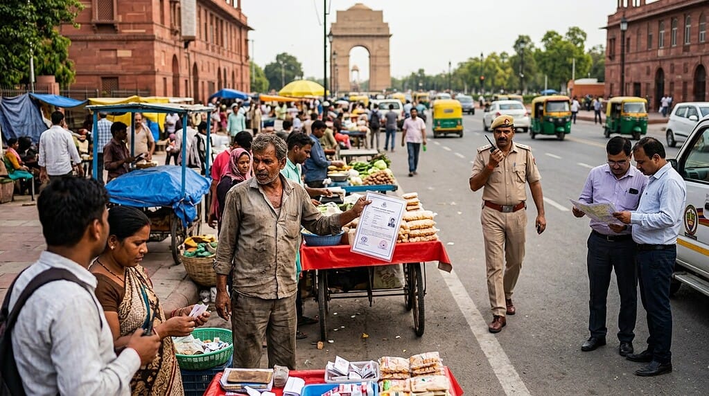 दिल्ली उच्च न्यायालयाच्या फेरीवाला जागा हक्क निर्णयाचे प्रतीकात्मक छायाचित्र