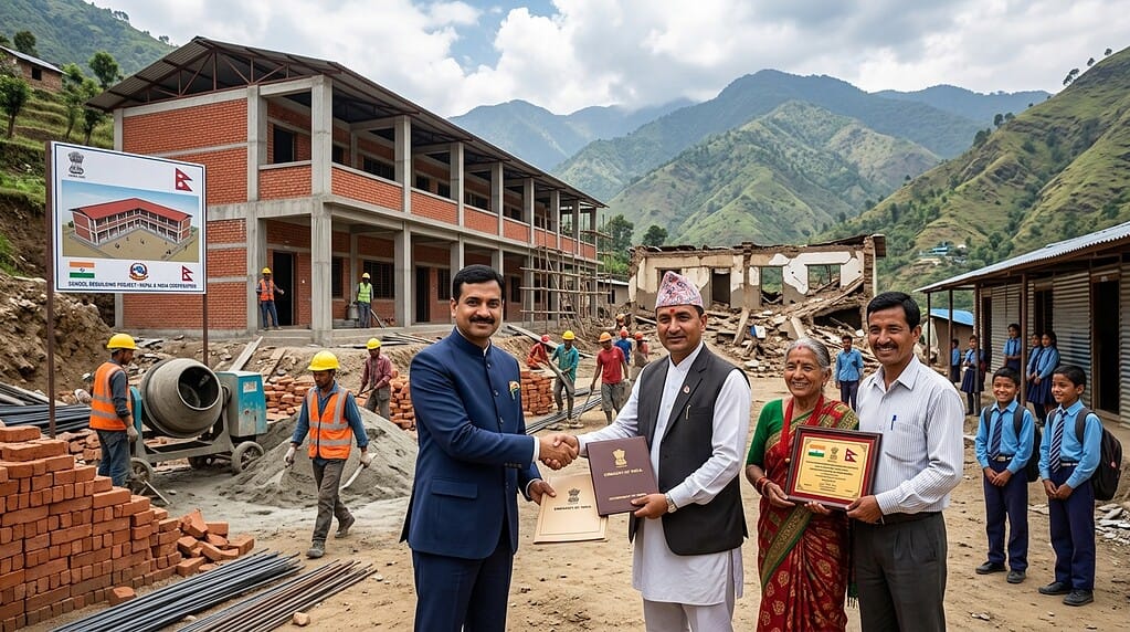 भारत नेपाळ पूरग्रस्त शाळा पुनर्बांधणी करार