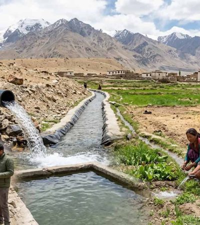 लडाखच्या कुलुम गावात ९ कोटी लिटर हिमनदी पाणी शेतीसाठी
