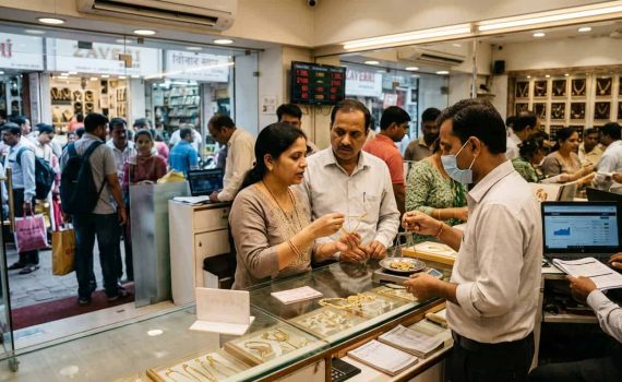 मुंबईत सोन्याच्या दरात घसरण, प्रति १० ग्रॅम २,१०० रुपये