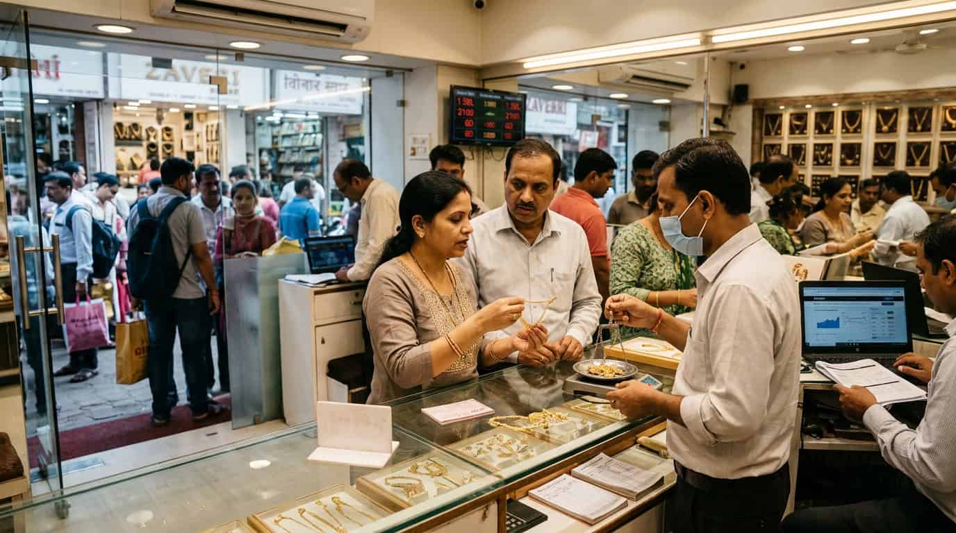 मुंबईत आज सोन्याच्या दरात मोठी घसरण, प्रति १० ग्रॅम २,१०० रुपये