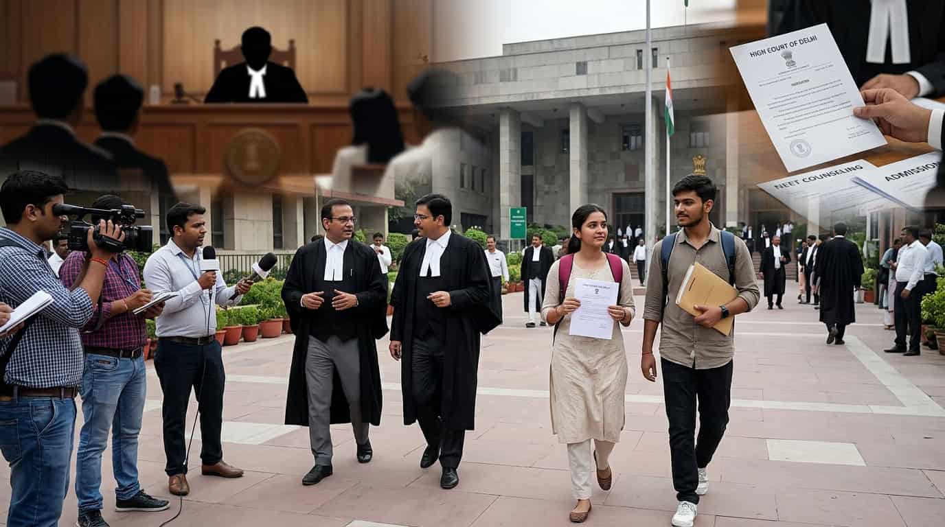 दिल्ली उच्च न्यायालय आणि नीट परीक्षा पेपर फुटी प्रकरणाचे प्रतीकात्मक चित्र